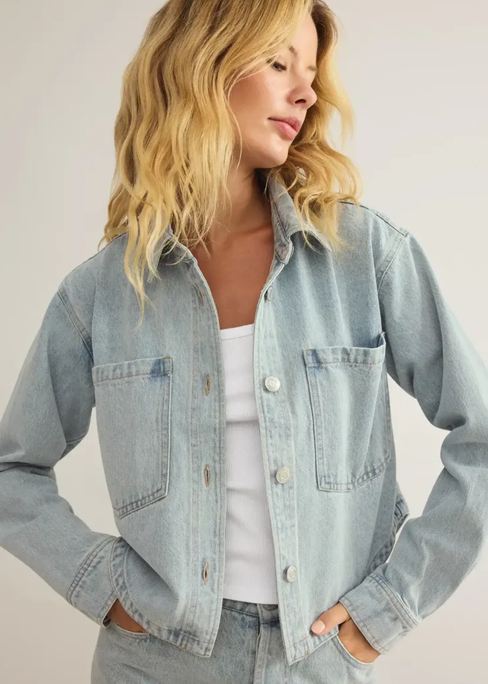 Z SUPPLY All Day Cropped Denim Jacket