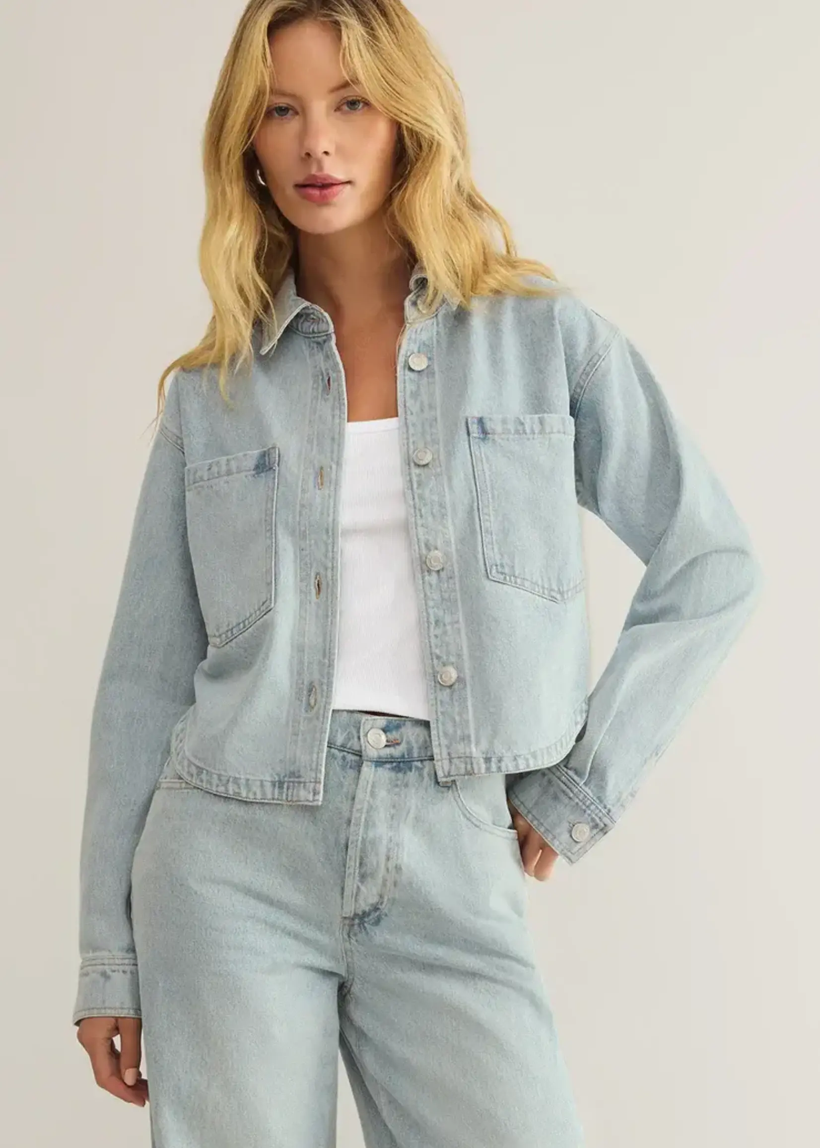 Z SUPPLY All Day Cropped Denim Jacket