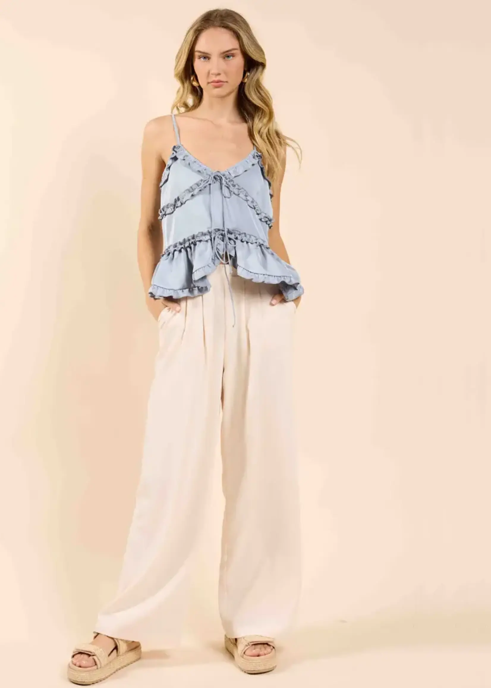 Sadie & Sage El Sole Ruffle Tank Top