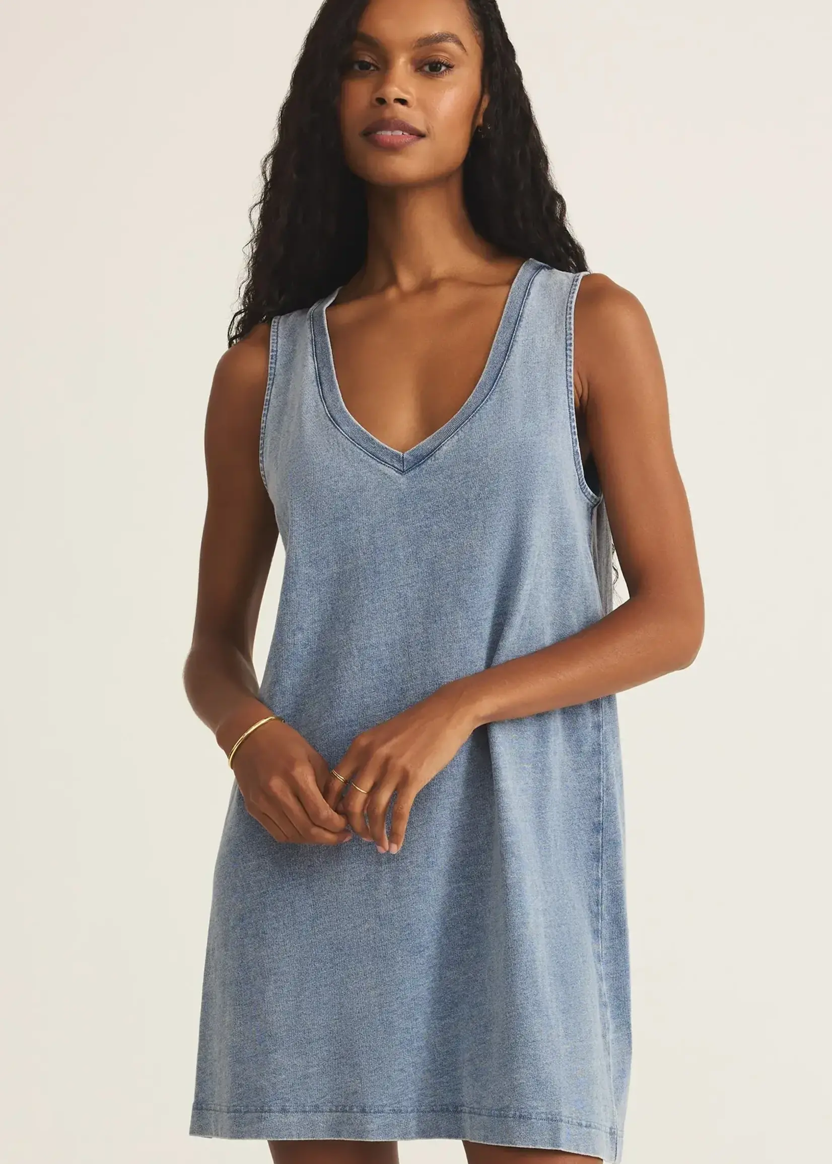 Z SUPPLY Sloane V-Neck Denim Dress