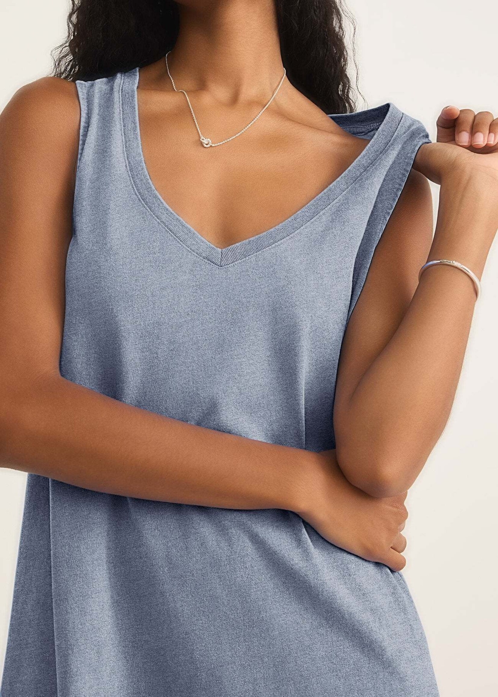 Z SUPPLY Sloane V-Neck Denim Dress