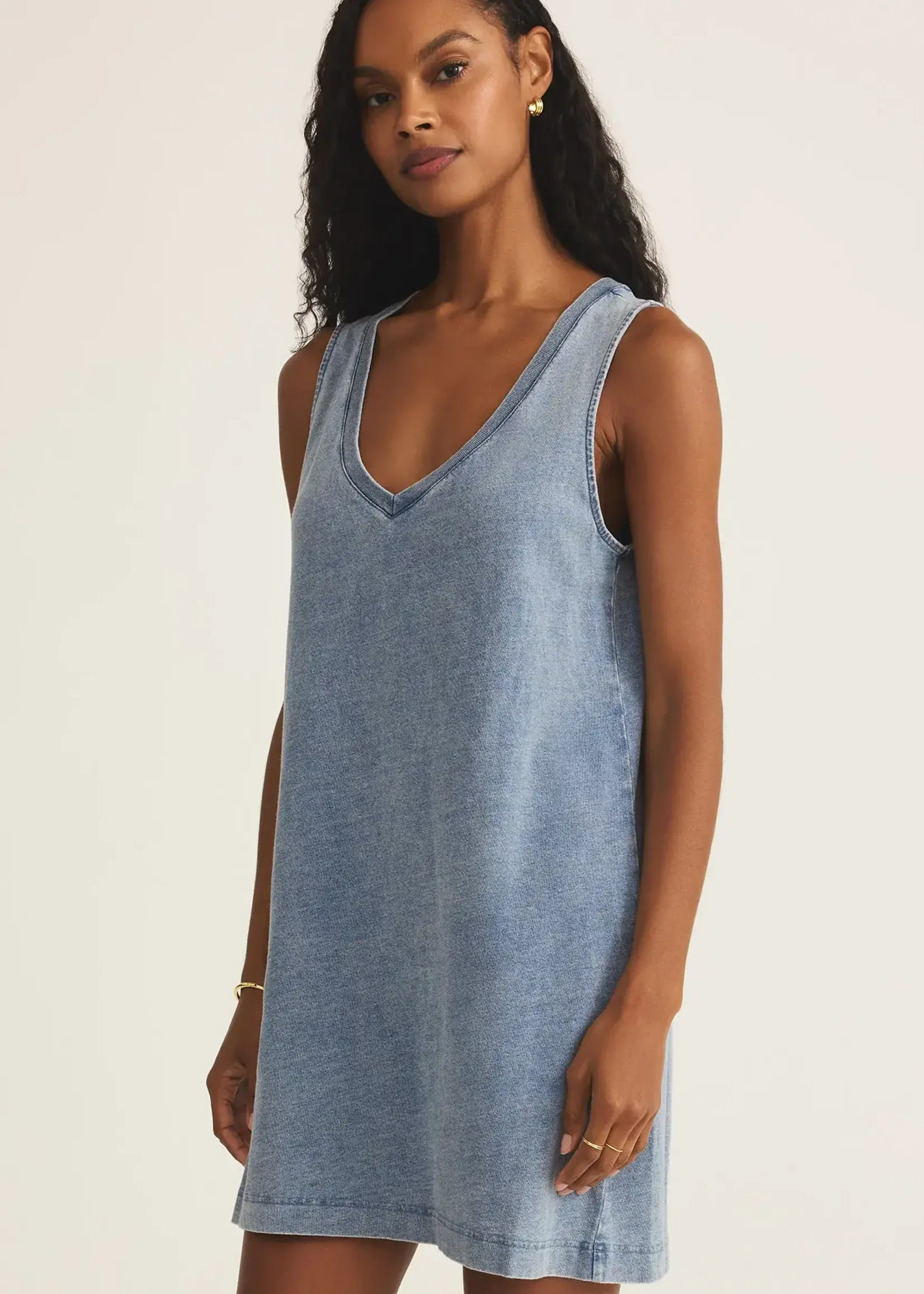 Z SUPPLY Sloane V-Neck Denim Dress