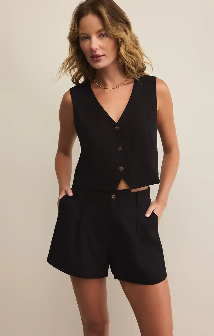 【PORTERNA】Miz Linen Short One Piece Linen Blend Bermuda Shorts | Michael Kors [US]