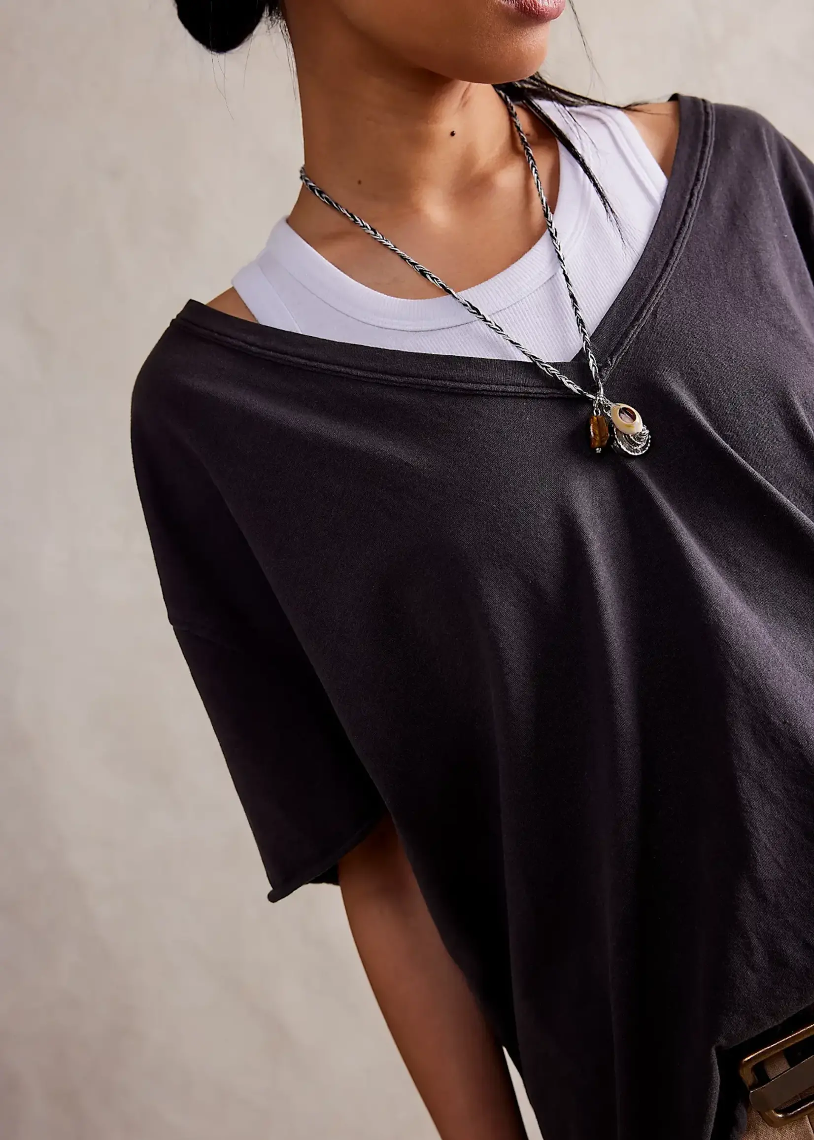 Free People Nina V-Neck Tee