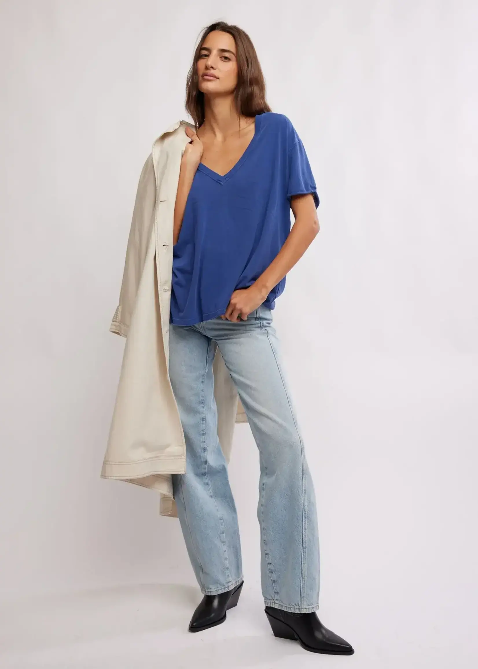 Free People Nina V-Neck Tee