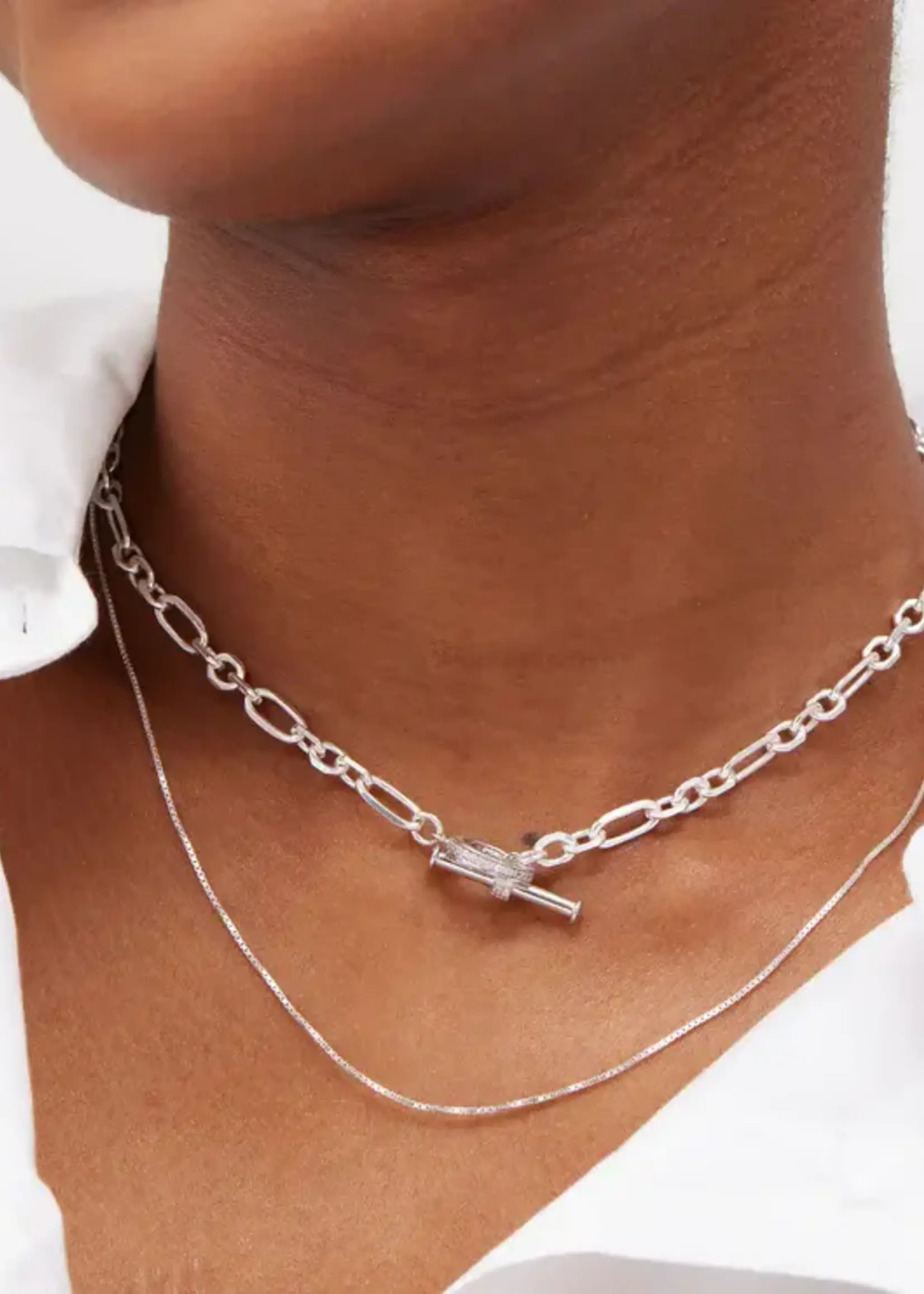 Hillberg & Berk Box Chain Slider Necklace