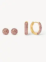 Hillberg & Berk Desert Rose Always on Hoop + Sparkle Ball™ Stud Set