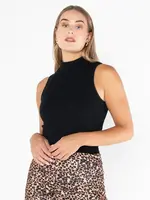 C'est Moi Clothing Bamboo Rib Sleeveless Mock Neck
