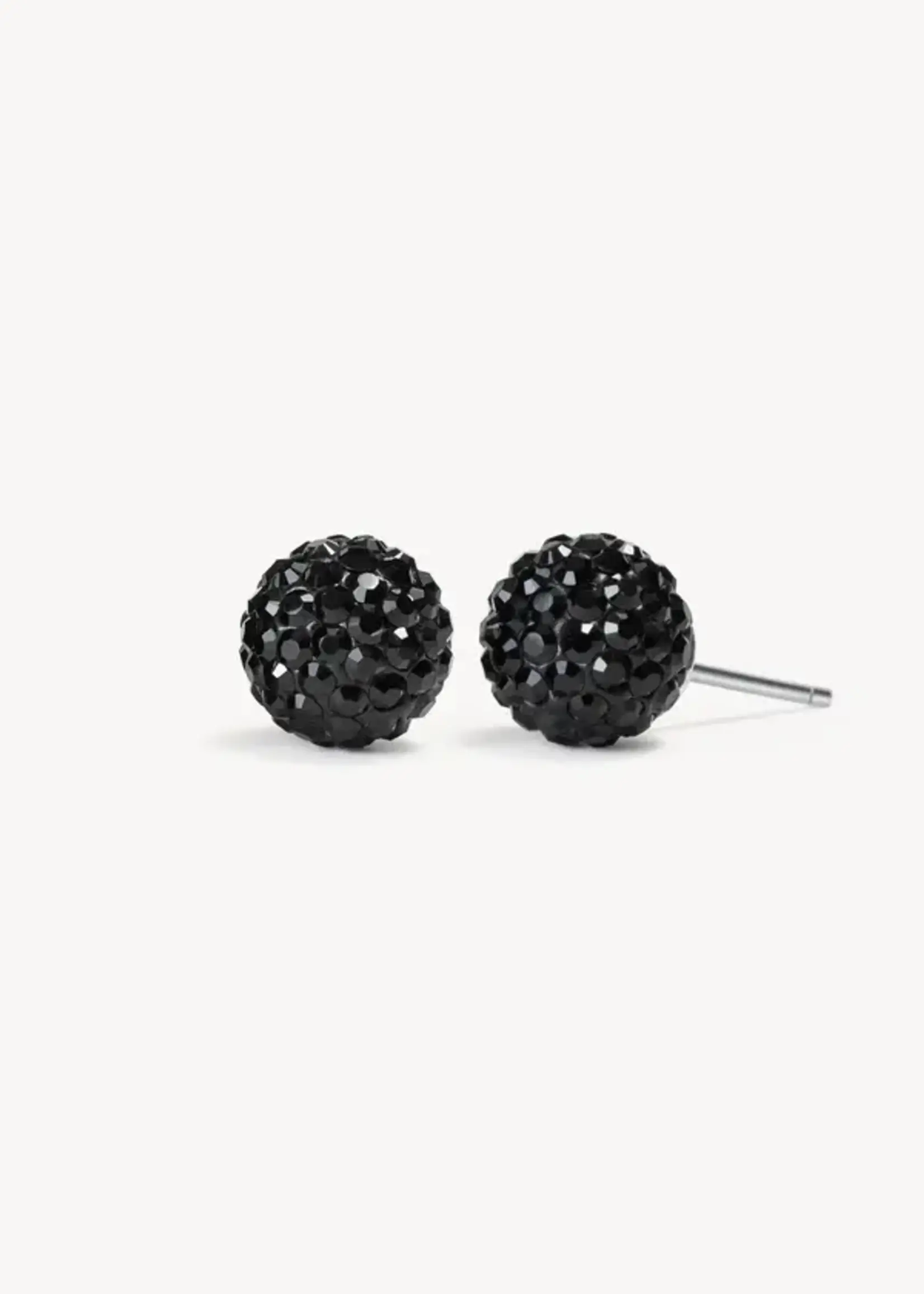 Hillberg & Berk Black Sparkle Ball™ Stud Earrings
