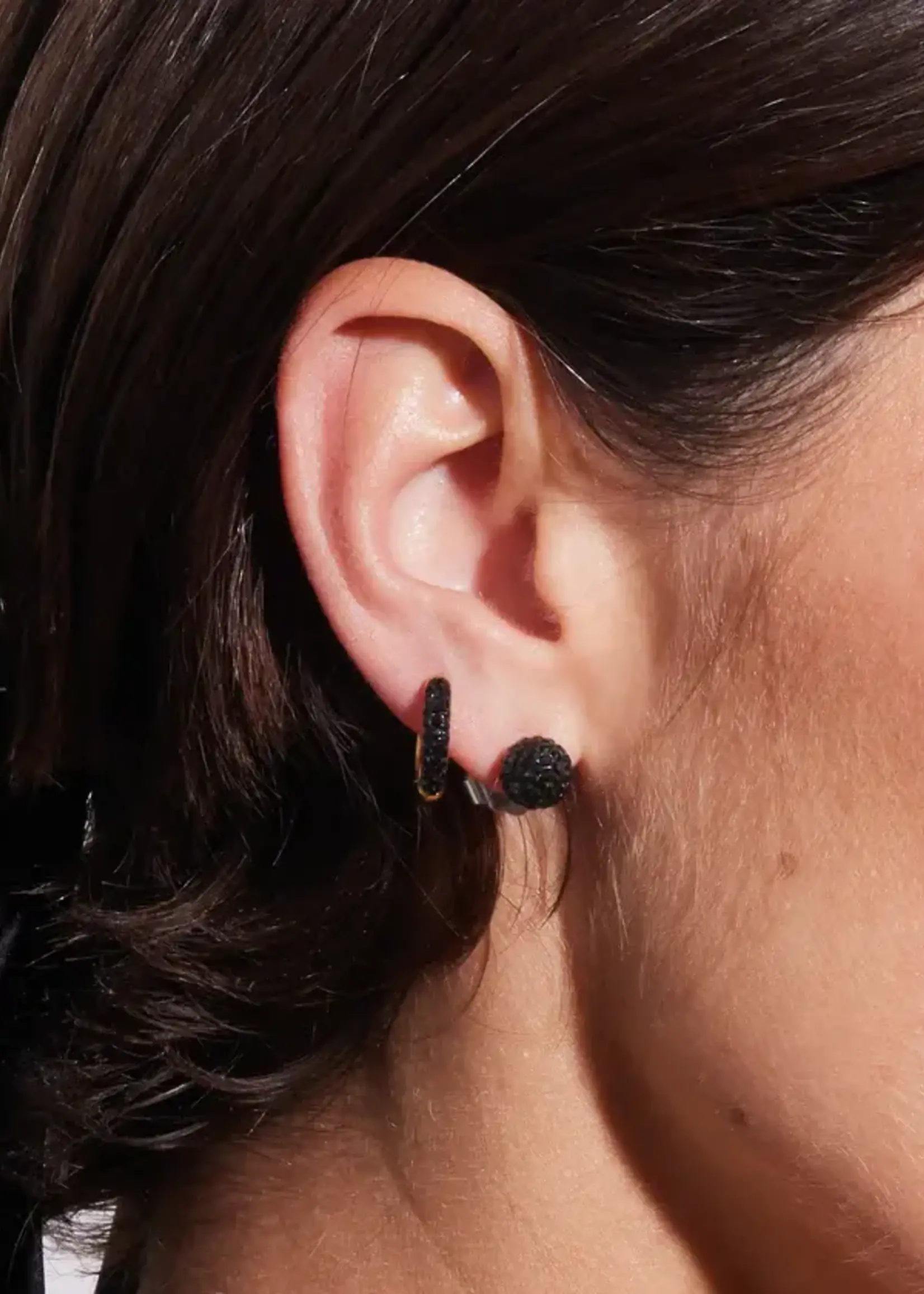 Hillberg & Berk Black Sparkle Ball™ Stud Earrings