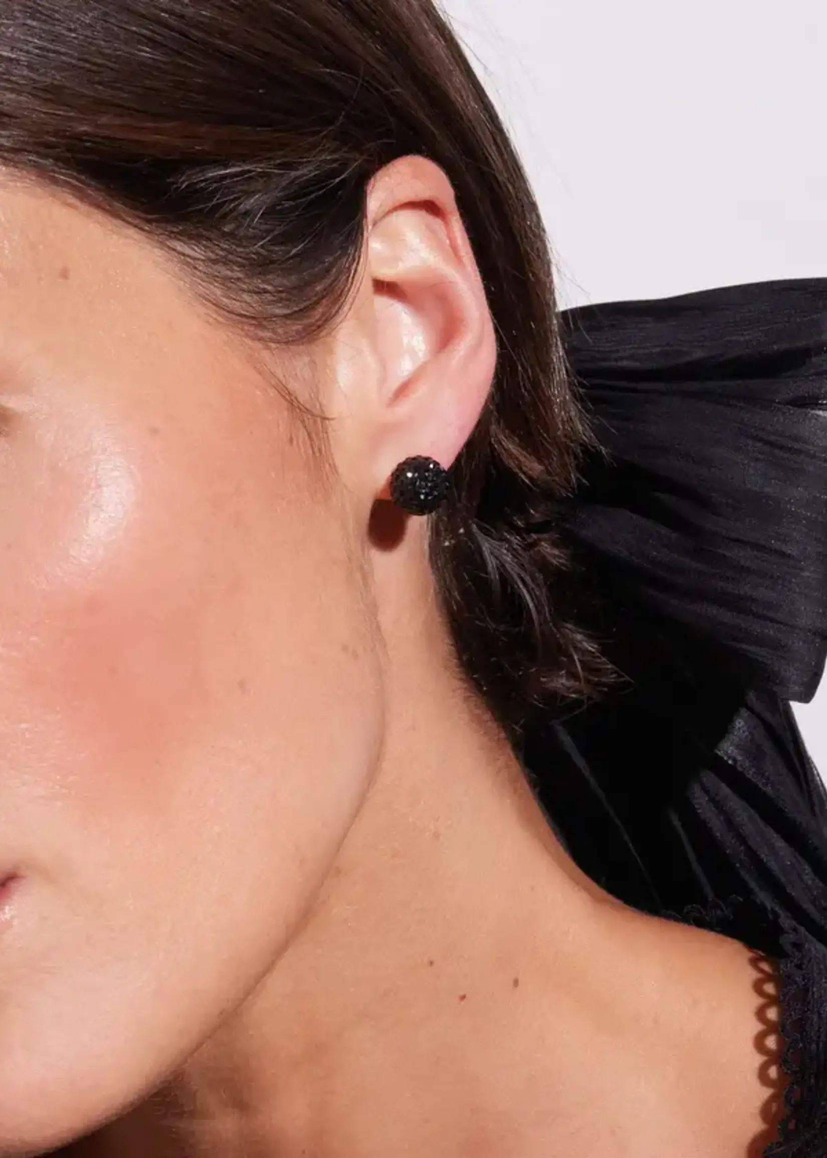 Hillberg & Berk Black Sparkle Ball™ Stud Earrings
