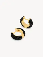Hillberg & Berk Black Sparkle Hoop Earring Small