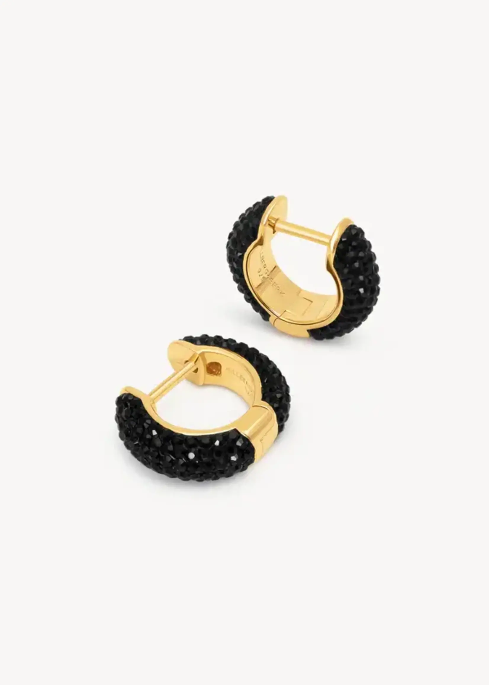 Hillberg & Berk Black Sparkle Hoop Earring Small