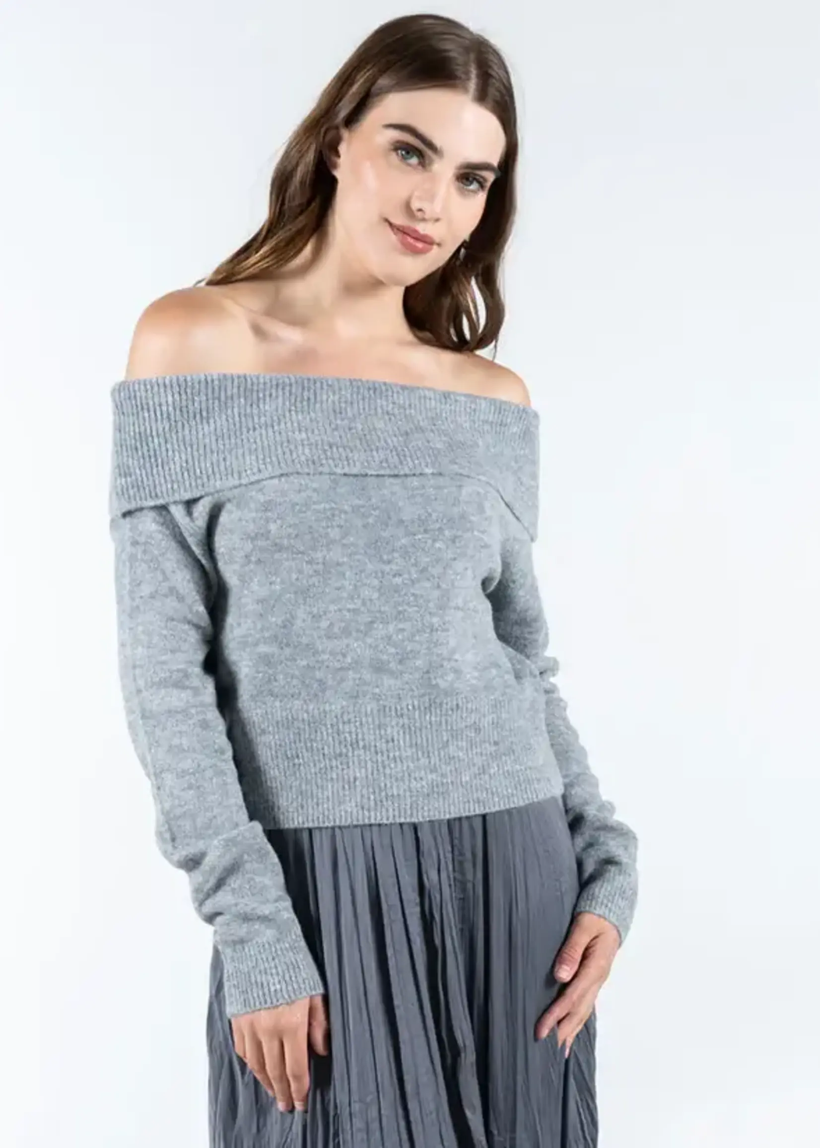 C'est Moi Clothing Off the Shoulder Light Weight Sweater