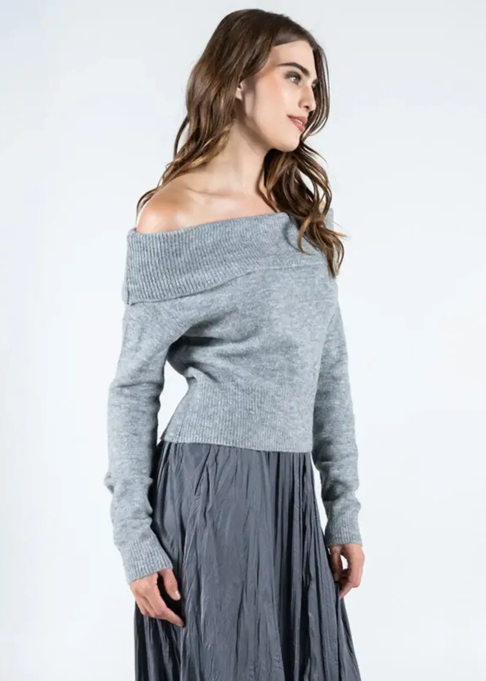 C'est Moi Clothing Off the Shoulder Light Weight Sweater