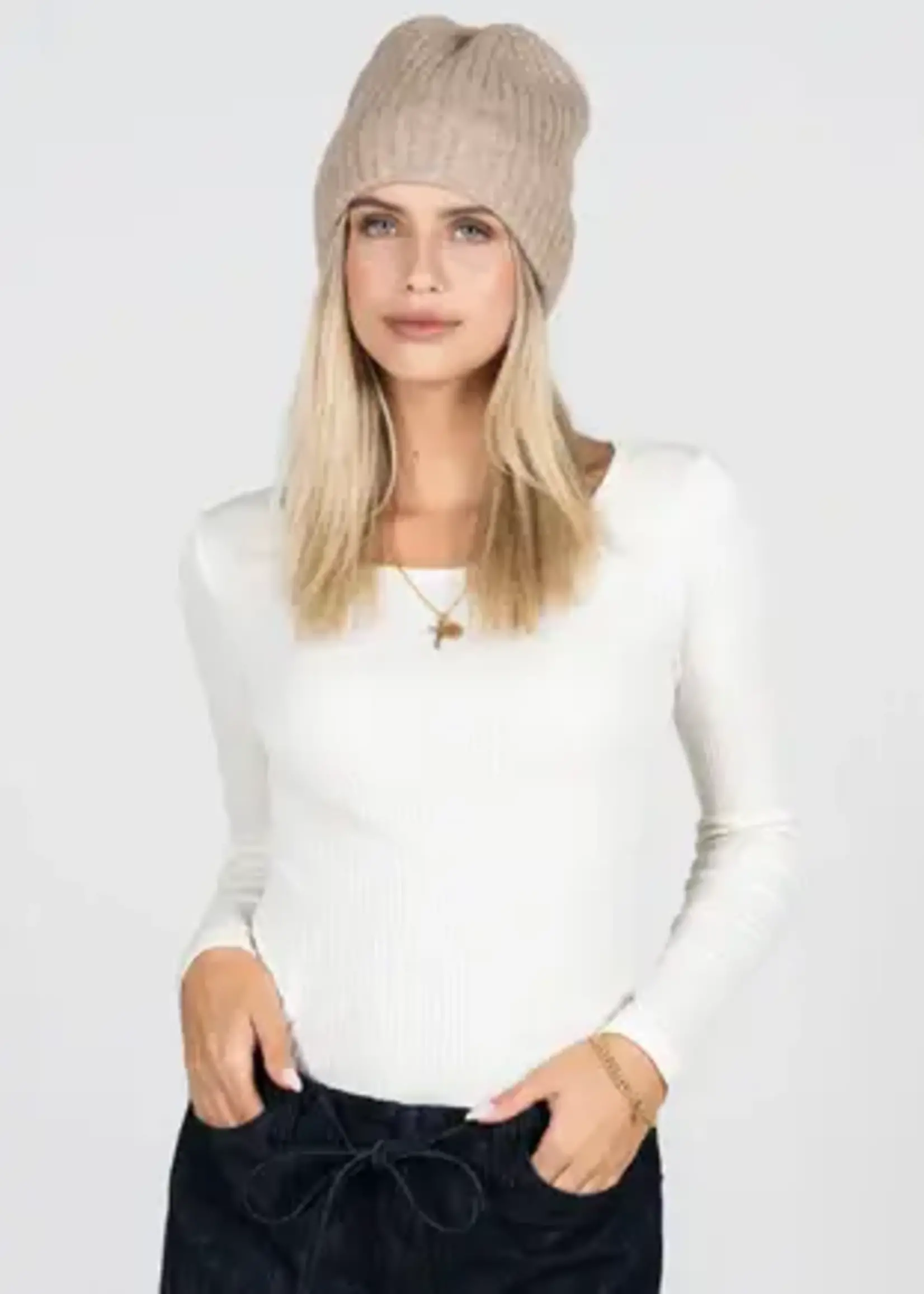 C'est Moi Clothing Ribbed Beanie Hat