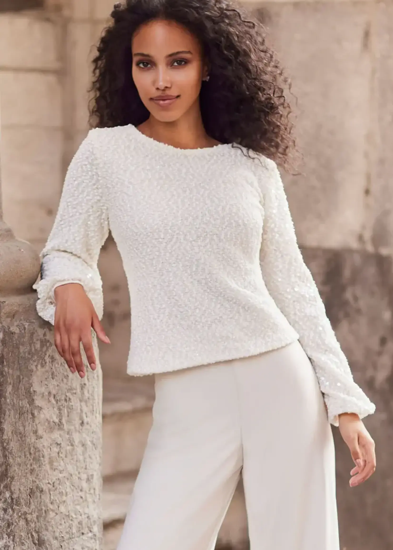 Frank Lyman Textured Long Sleeve Top