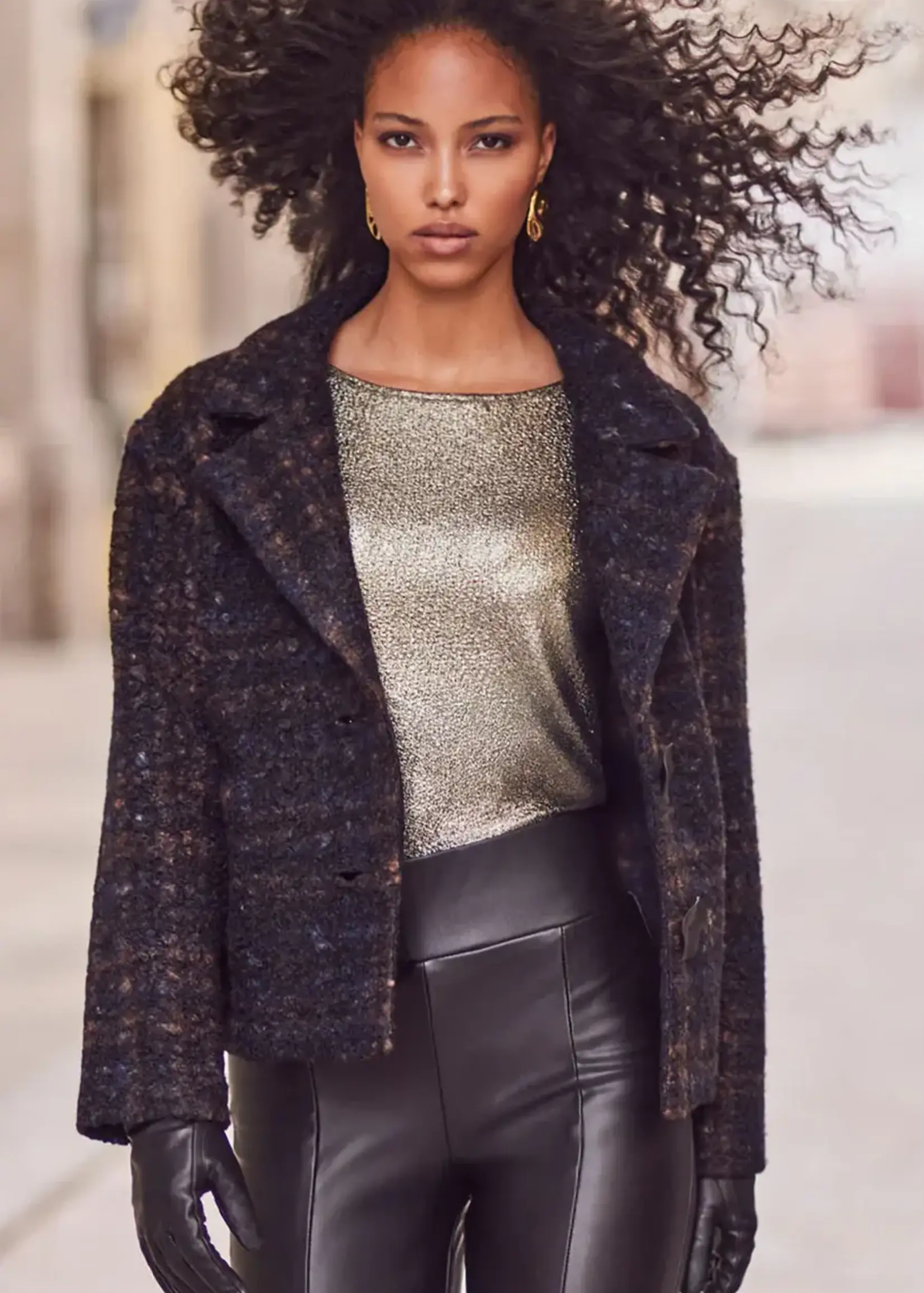 Frank Lyman Plaid Collared Jacket