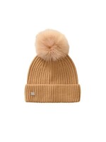 Soia & Kyo AMALIE-R Cable-Knit Hat Removable Pom-Pom
