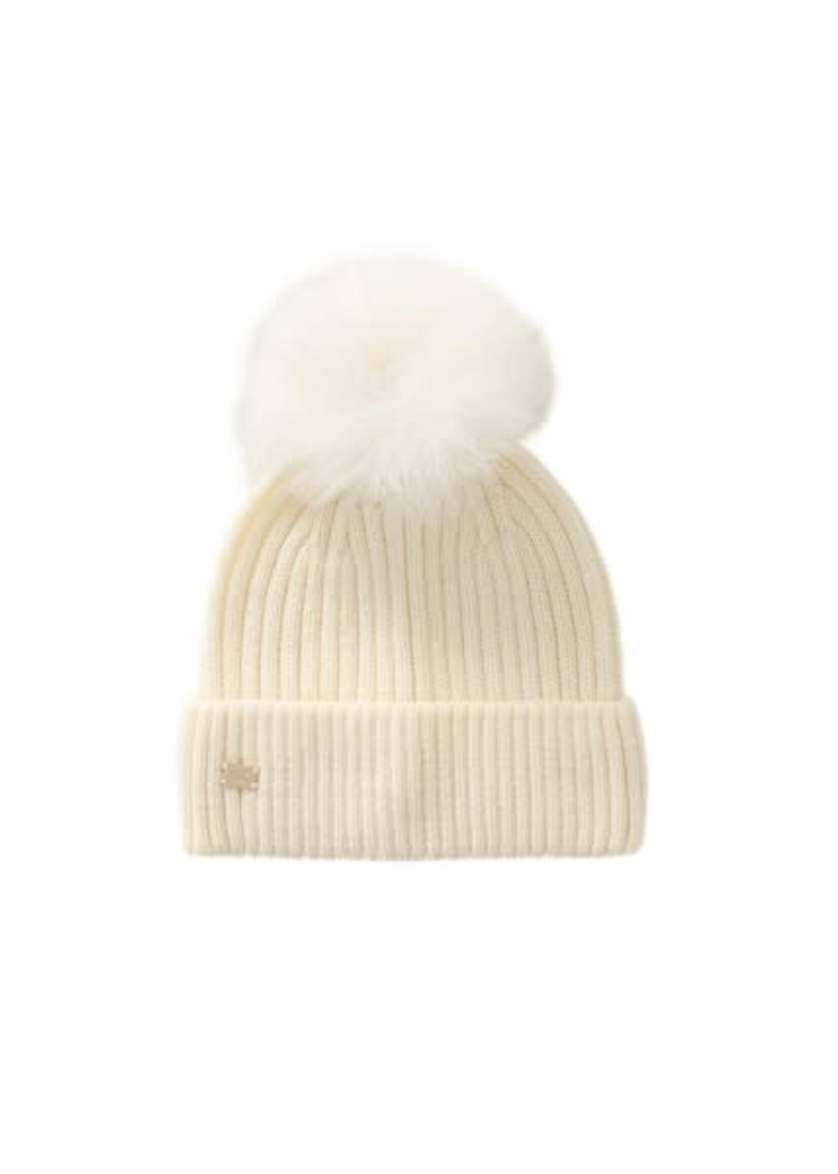 Soia & Kyo AMALIE-R Cable-Knit Hat Removable Pom-Pom