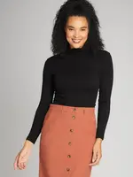 C'est Moi Clothing Seamless Rib L/S Turtleneck Top