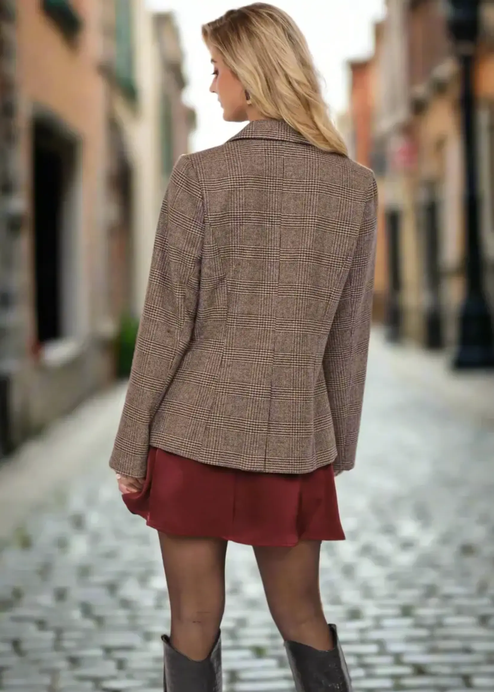 Sadie & Sage Ambition Houndstooth Blazer