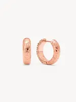 Hillberg & Berk Etched Floral Sparkle Reversible Hoop Earrings