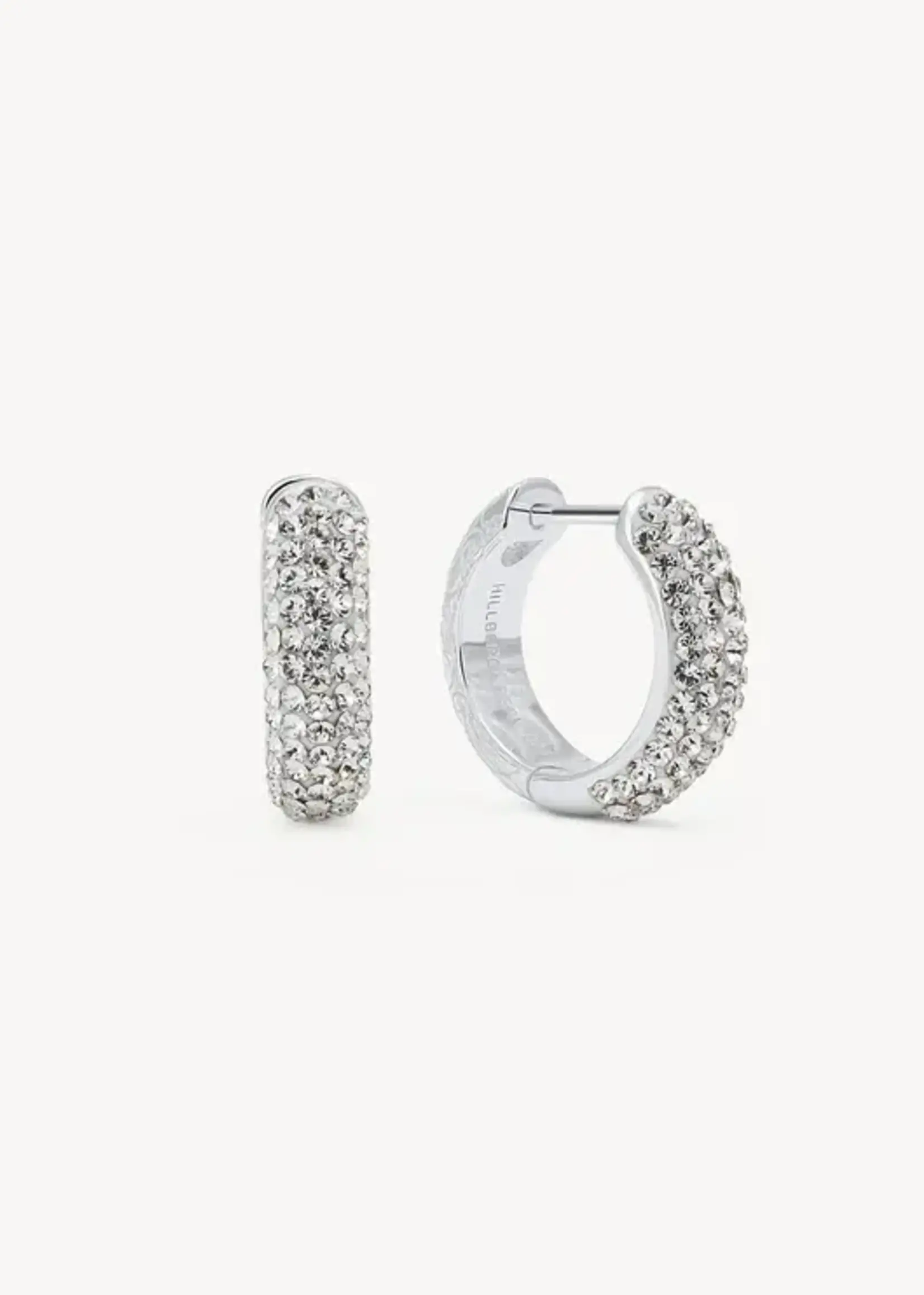 Hillberg & Berk Etched Floral Sparkle Reversible Hoop Earrings