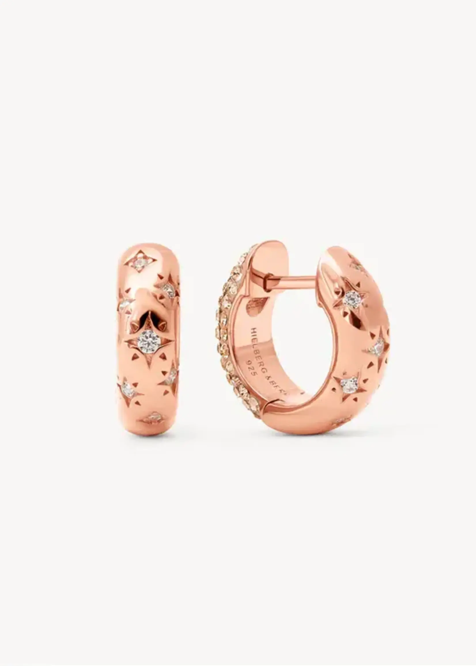 Hillberg & Berk Starburst Sparkle Reversible Hoop Earrings