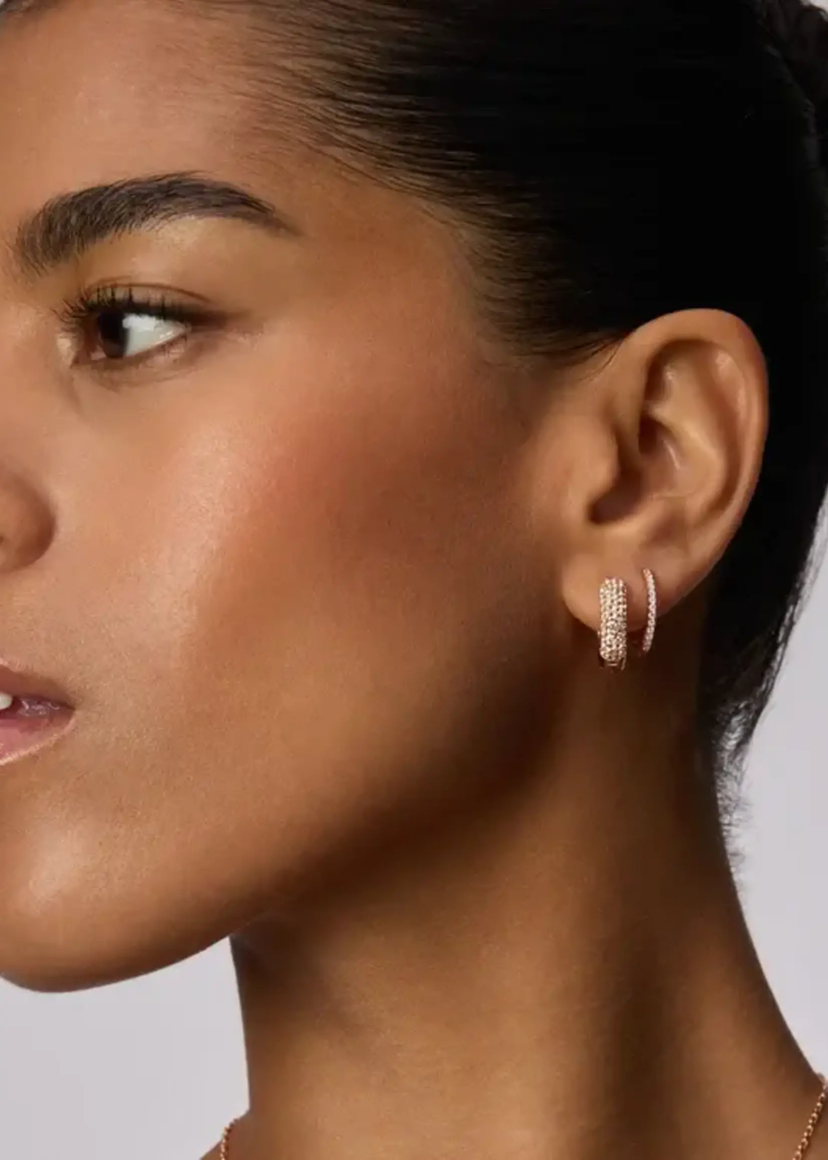 Hillberg & Berk Starburst Sparkle Reversible Hoop Earrings