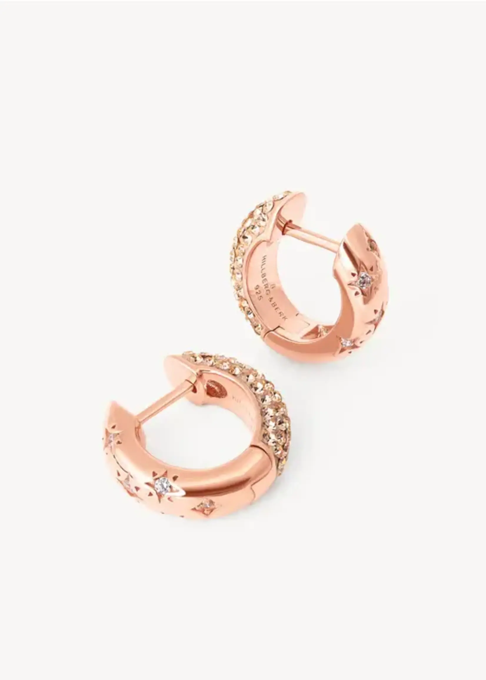 Hillberg & Berk Starburst Sparkle Reversible Hoop Earrings