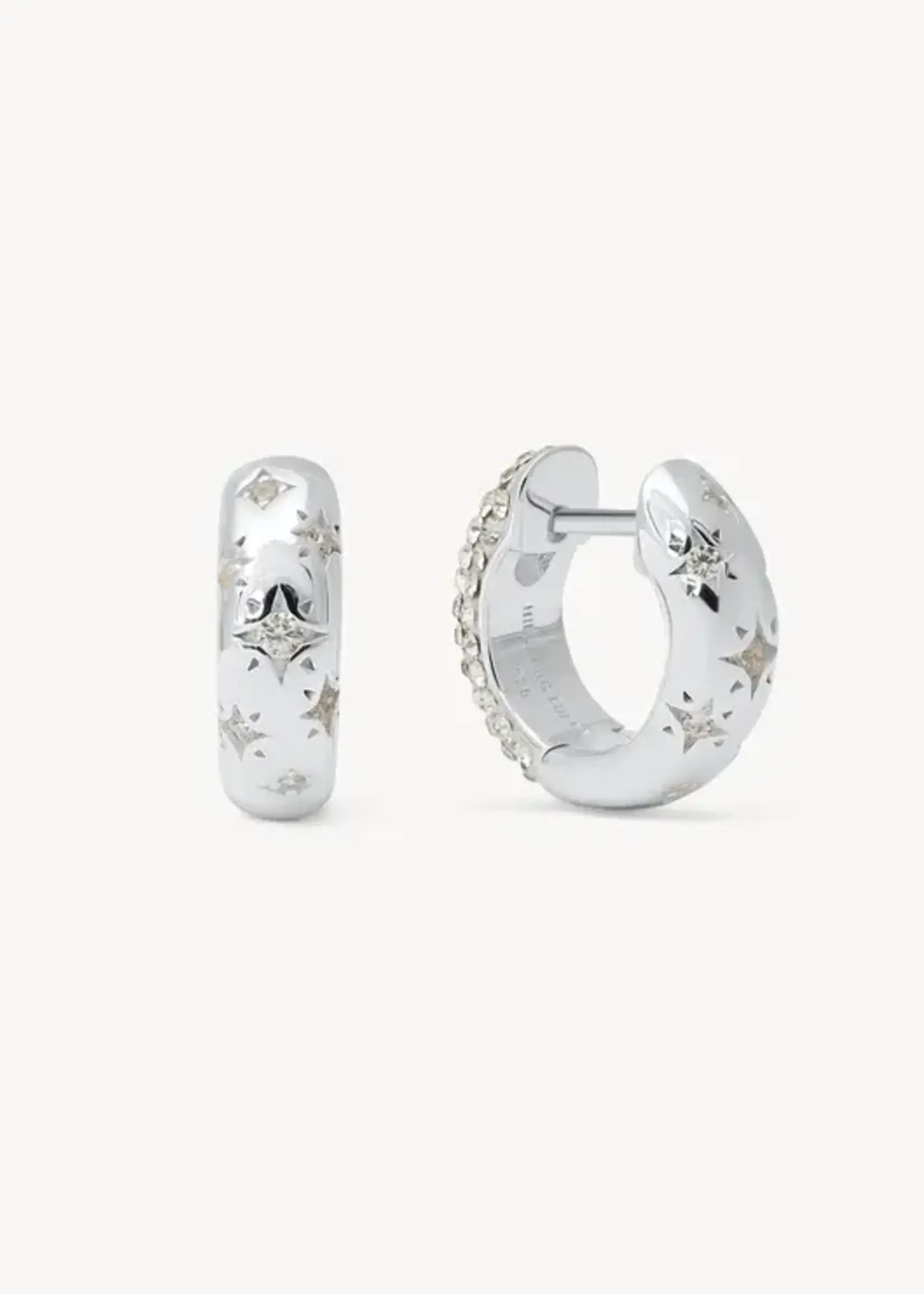 Hillberg & Berk Starburst Sparkle Reversible Hoop Earrings