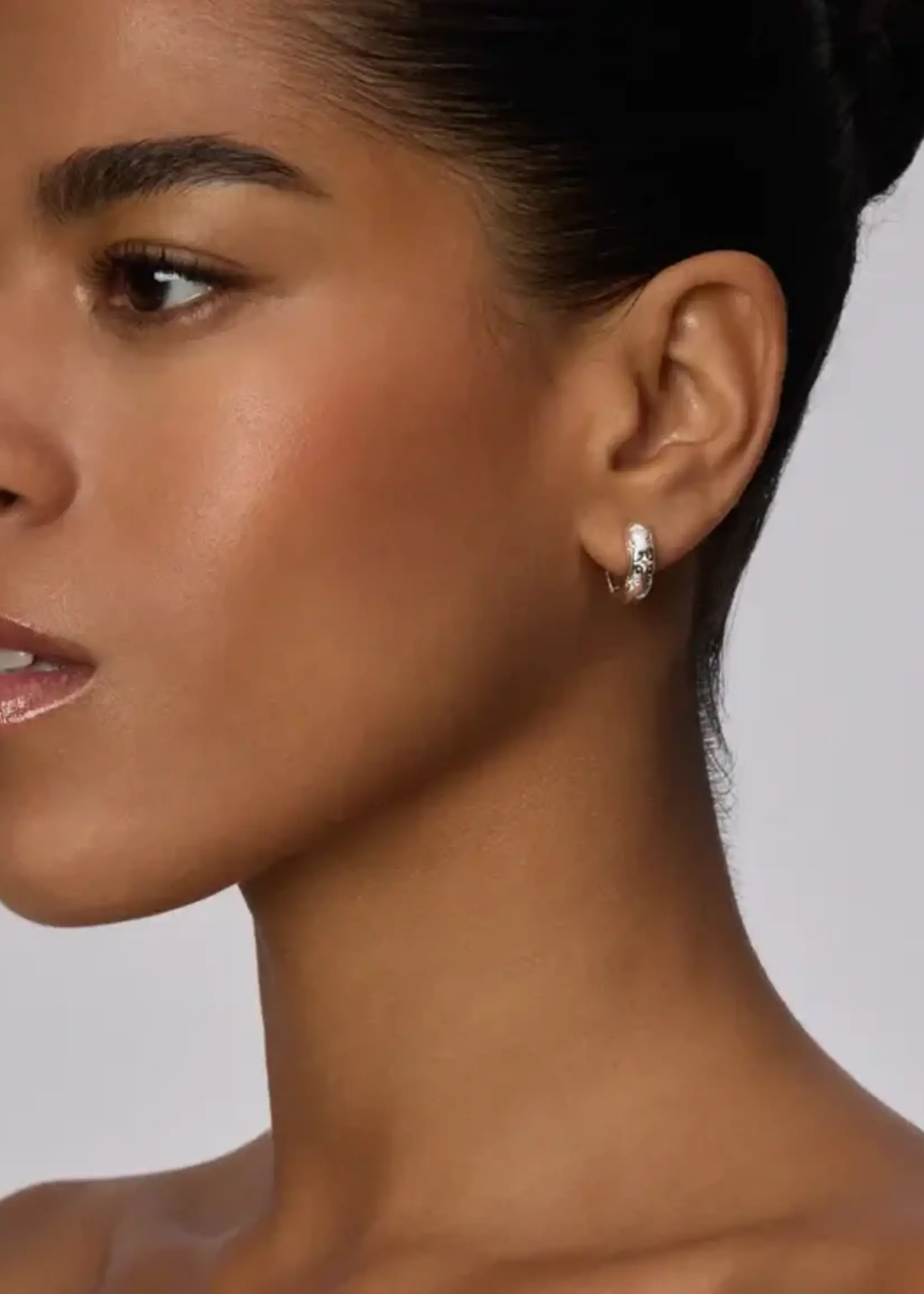 Hillberg & Berk Starburst Sparkle Reversible Hoop Earrings