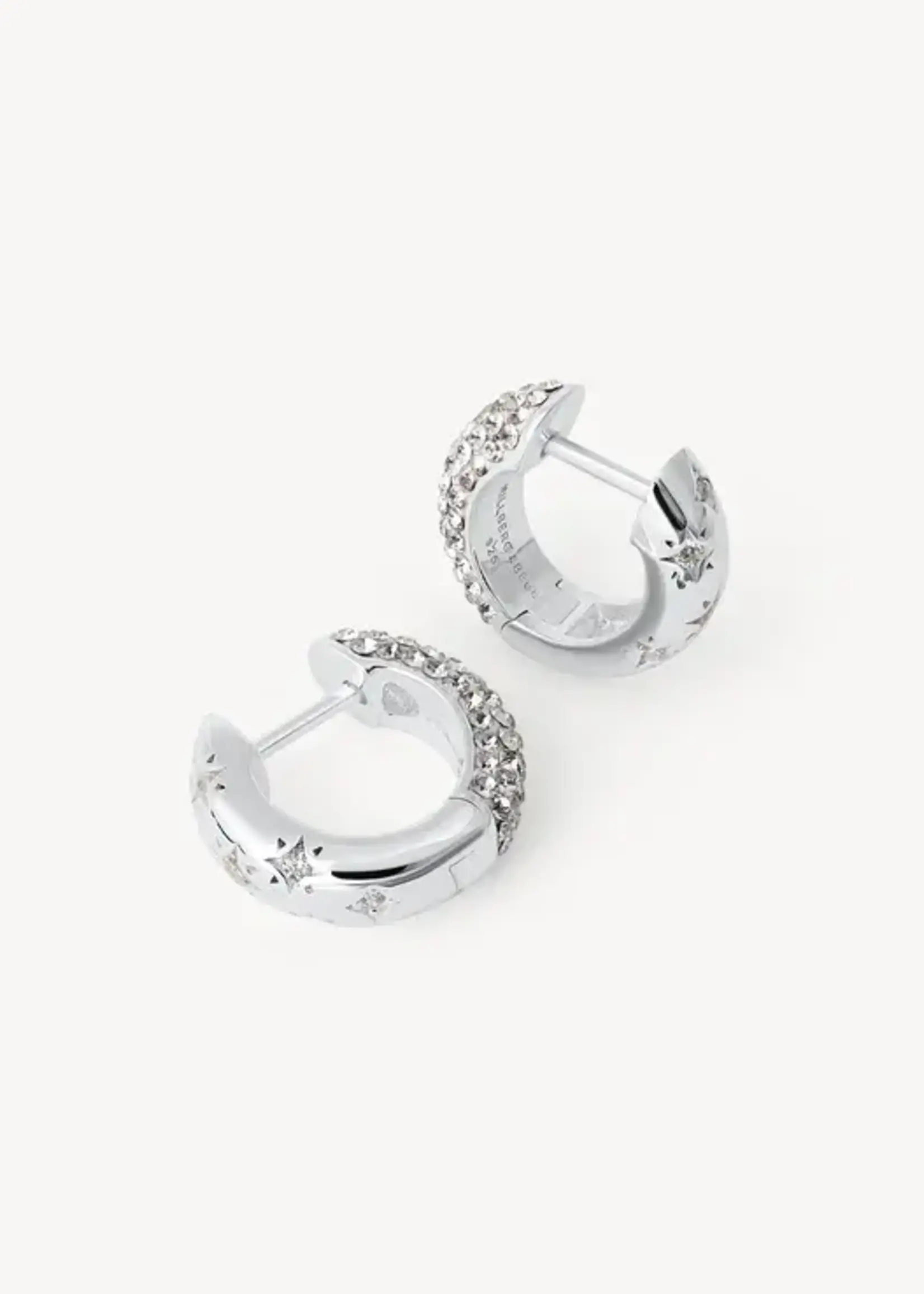 Hillberg & Berk Starburst Sparkle Reversible Hoop Earrings