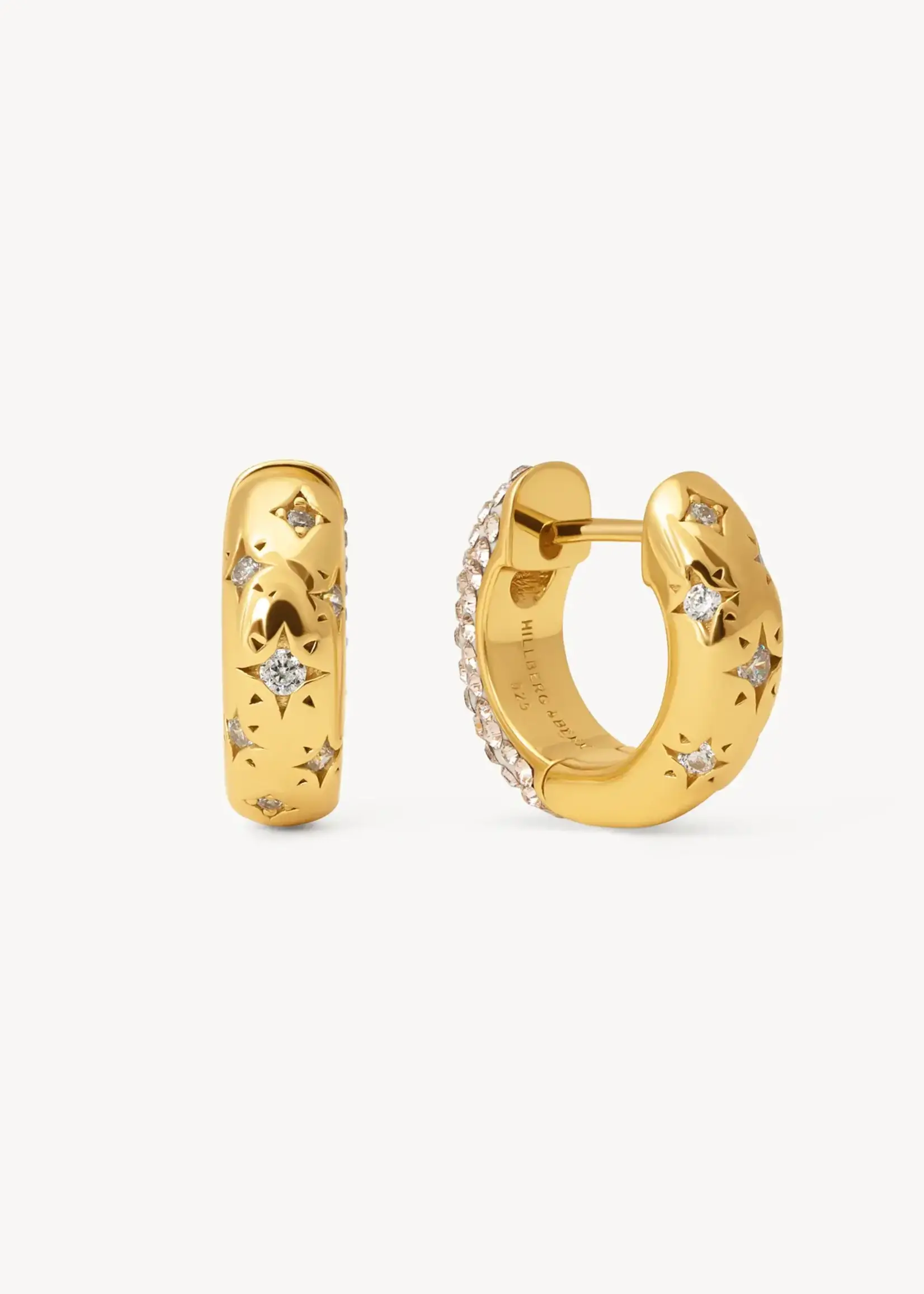 Hillberg & Berk Starburst Sparkle Reversible Hoop Earrings