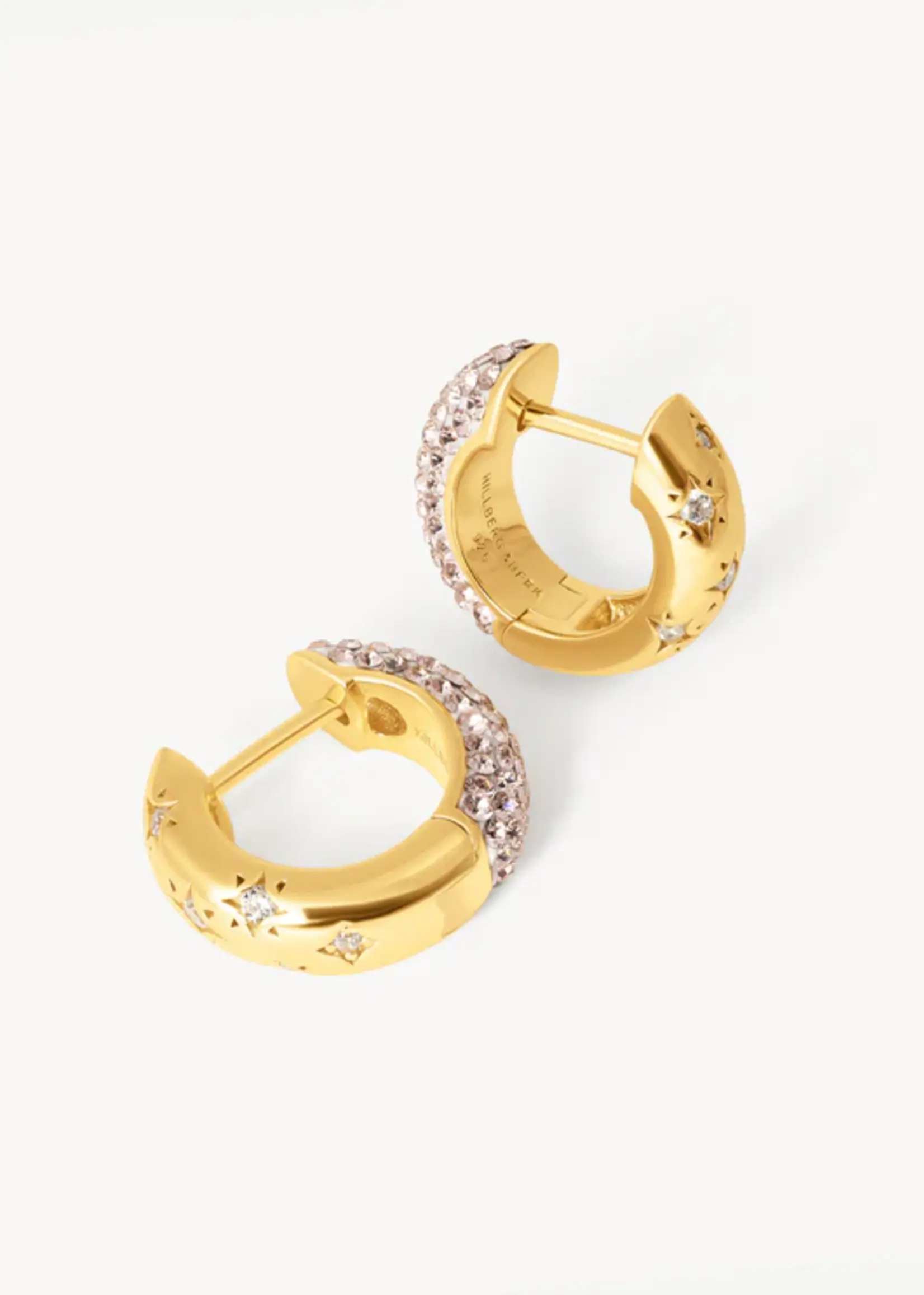 Hillberg & Berk Starburst Sparkle Reversible Hoop Earrings
