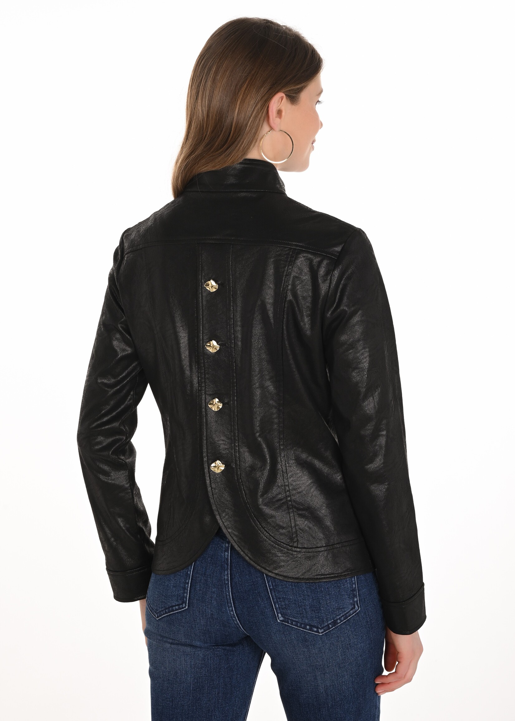 Frank Lyman Pleather Short Blazer