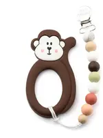 Little Cheeks MONKEY Teether & Clip
