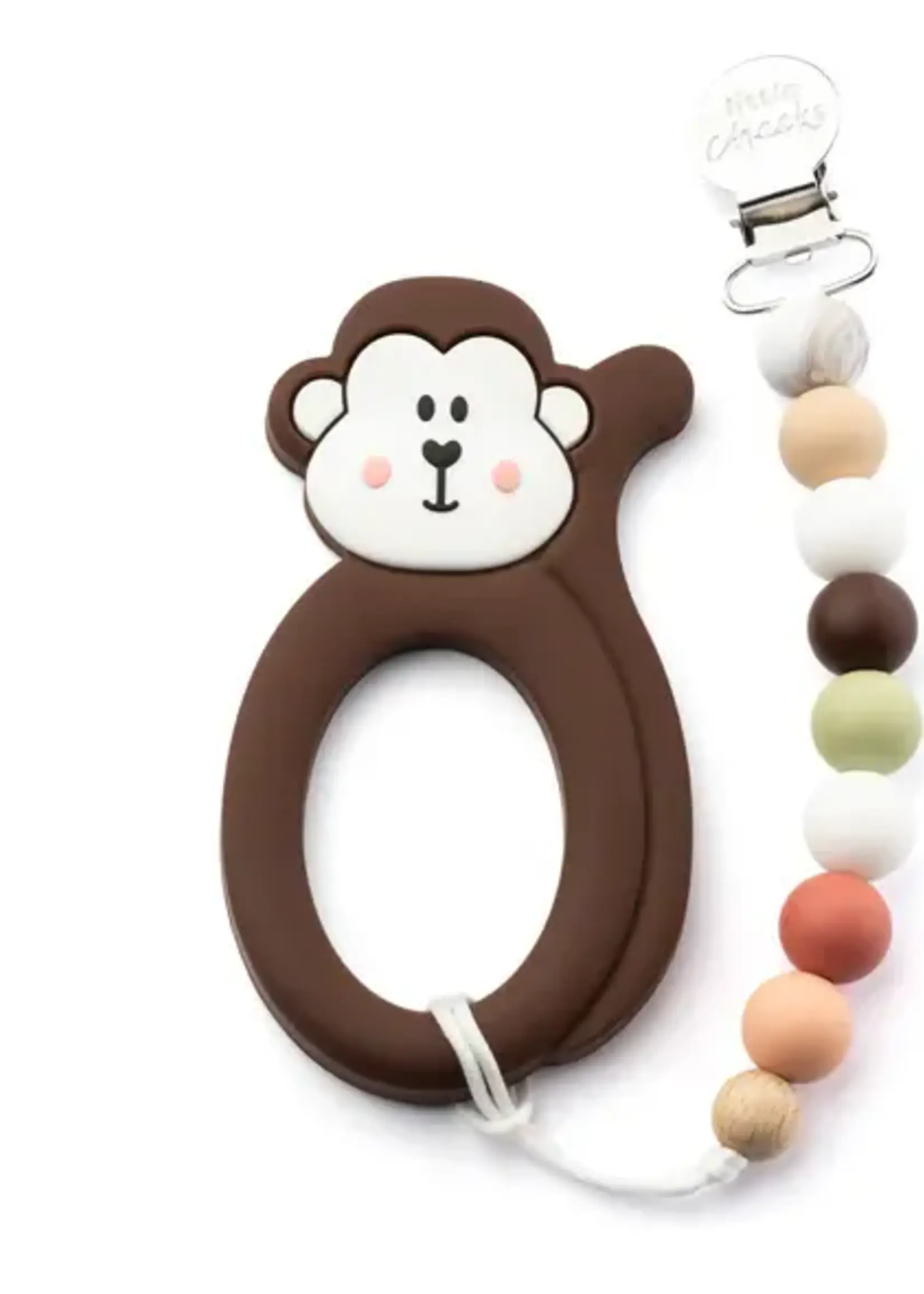 Little Cheeks MONKEY Teether & Clip