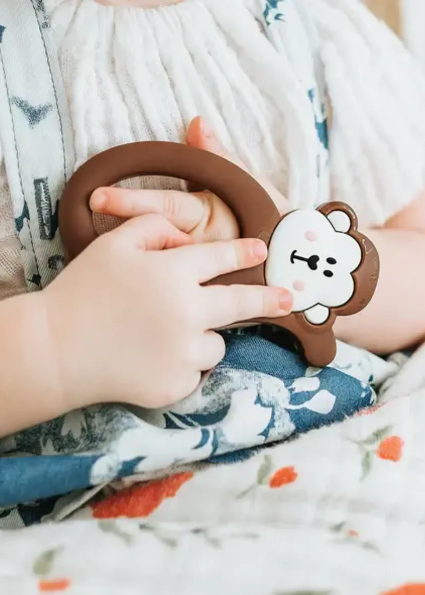 Little Cheeks MONKEY Teether & Clip
