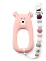 Little Cheeks BEAR Teether & Clip