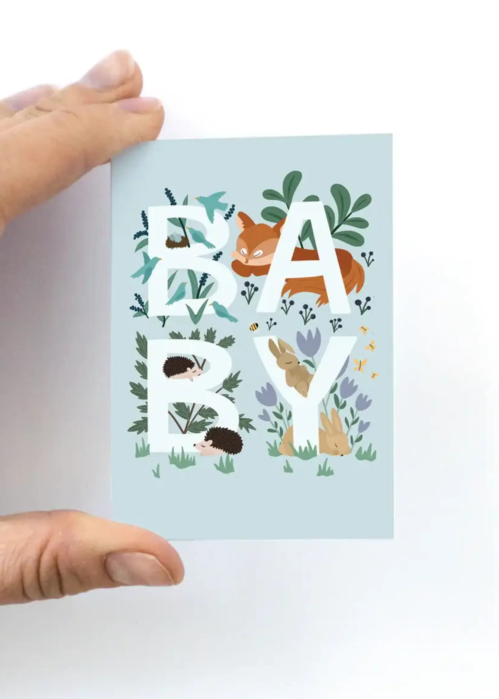Pedaller Designs Woodland Animals Baby Mini Card