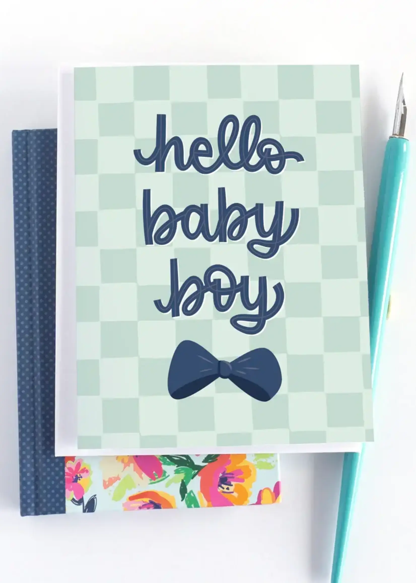 Pedaller Designs Hello Baby Boy Card
