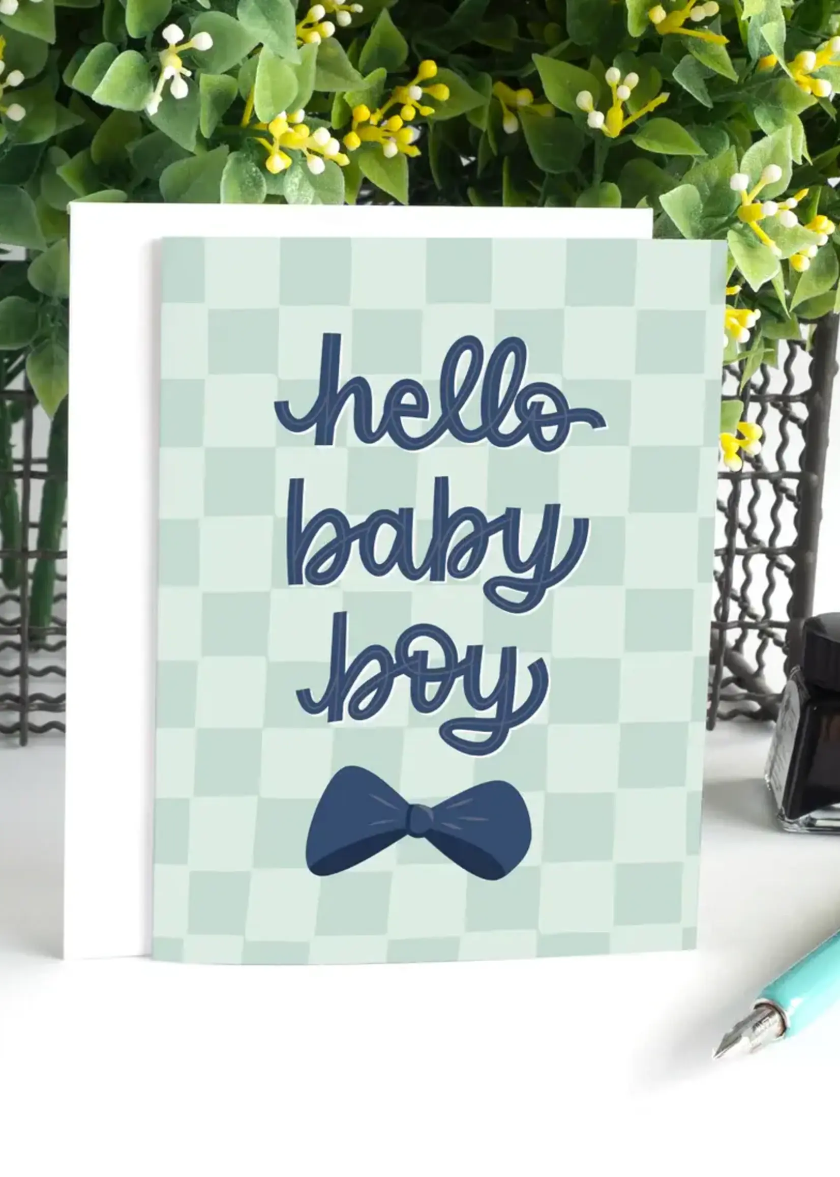 Pedaller Designs Hello Baby Boy Card