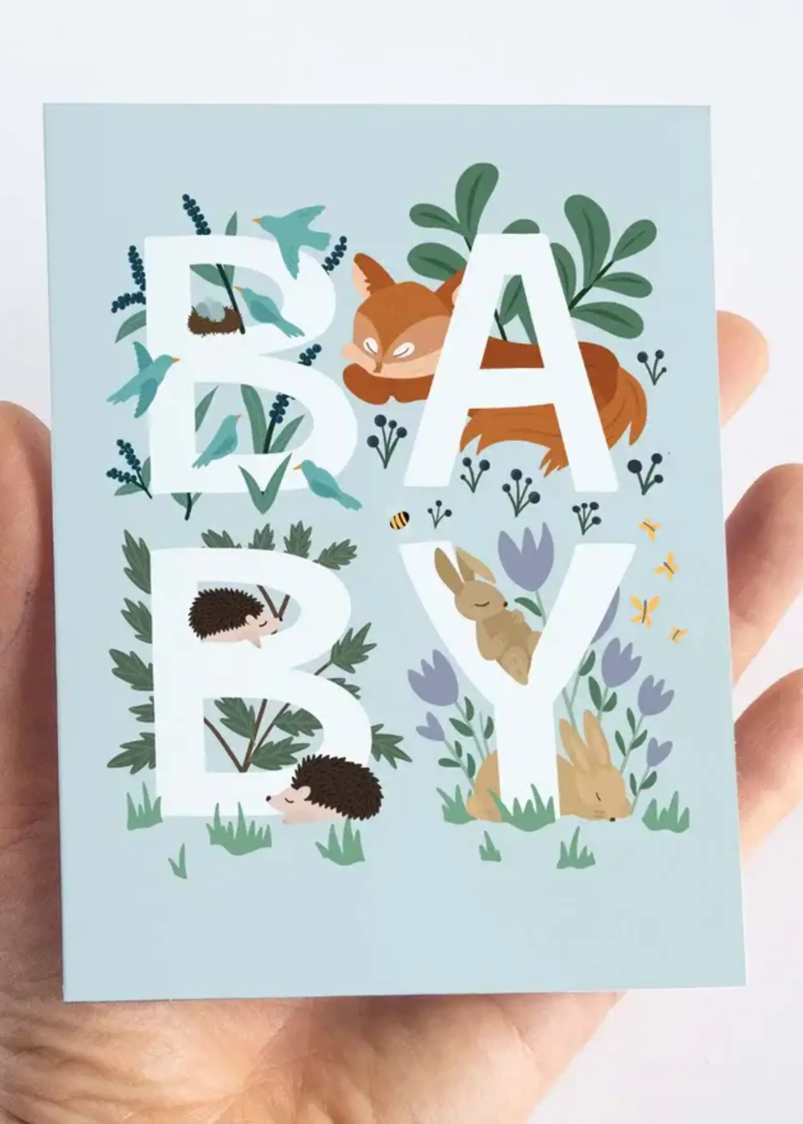 Pedaller Designs Woodland Animals Baby Card