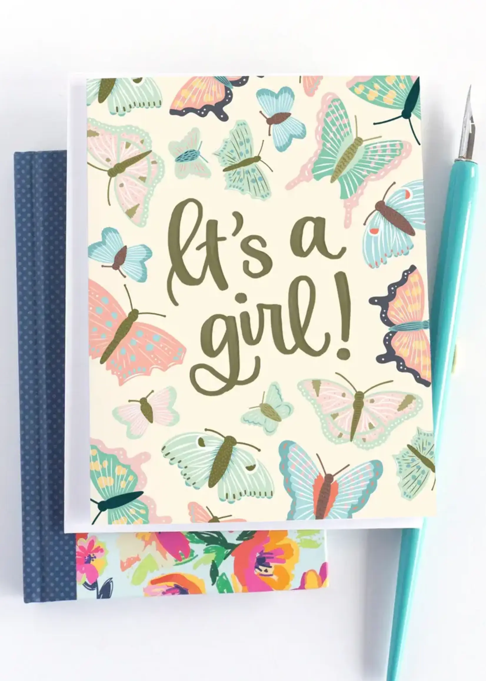 Pedaller Designs It's a Girl Card