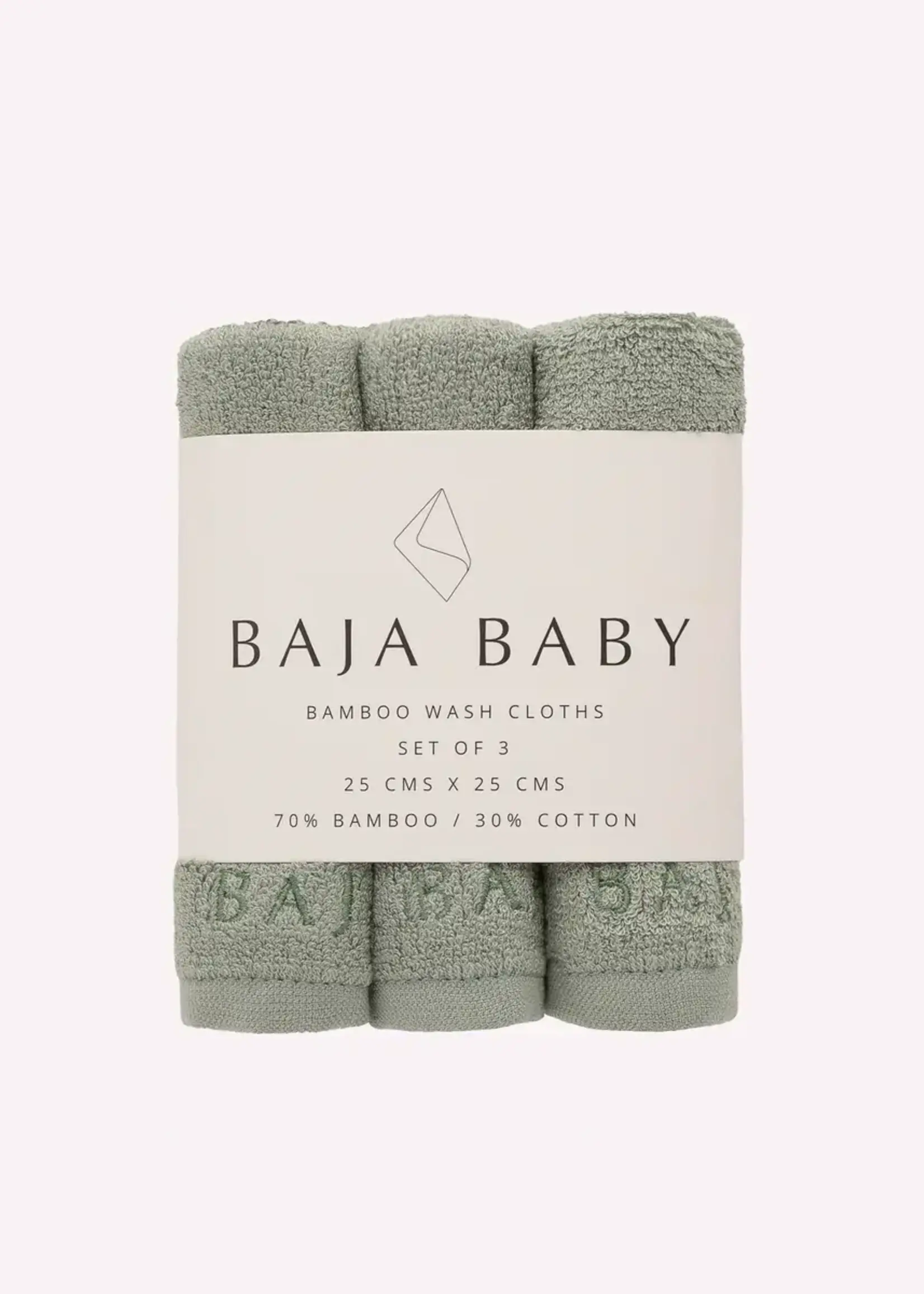 Baja Baby Bamboo Cotton Wash Clothes Pack 3