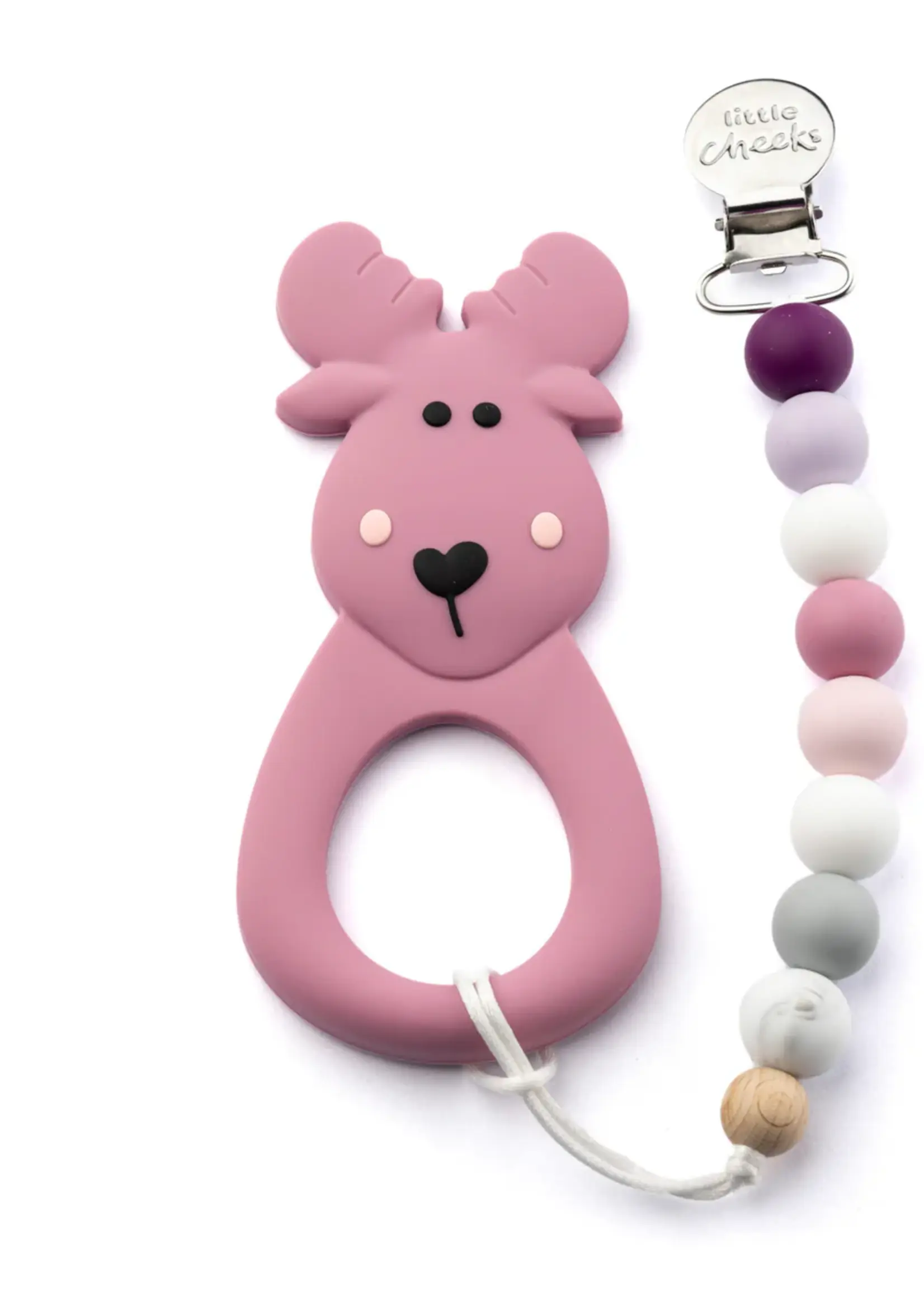 Little Cheeks MOOSE Teether & Clip