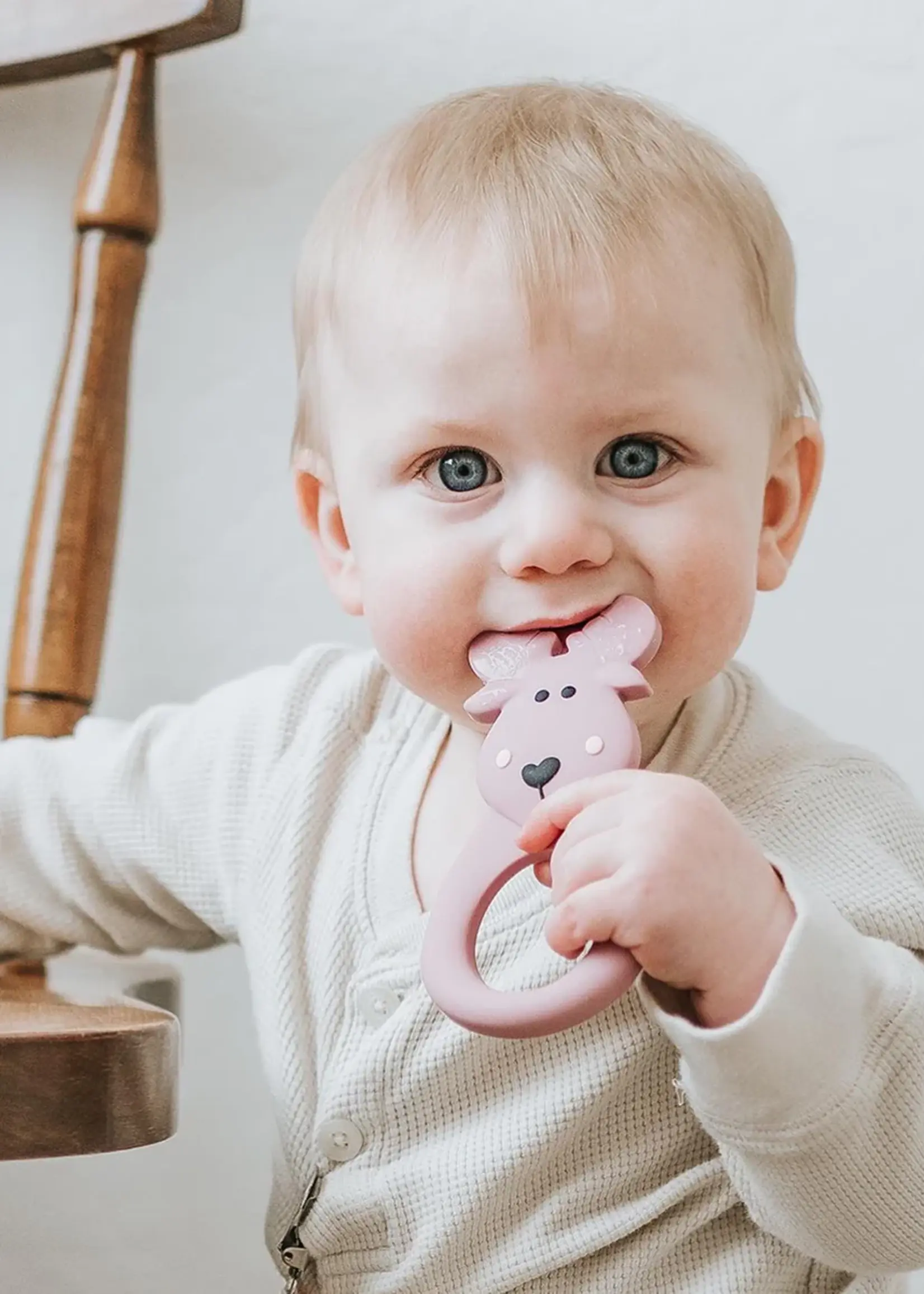 Little Cheeks MOOSE Teether & Clip