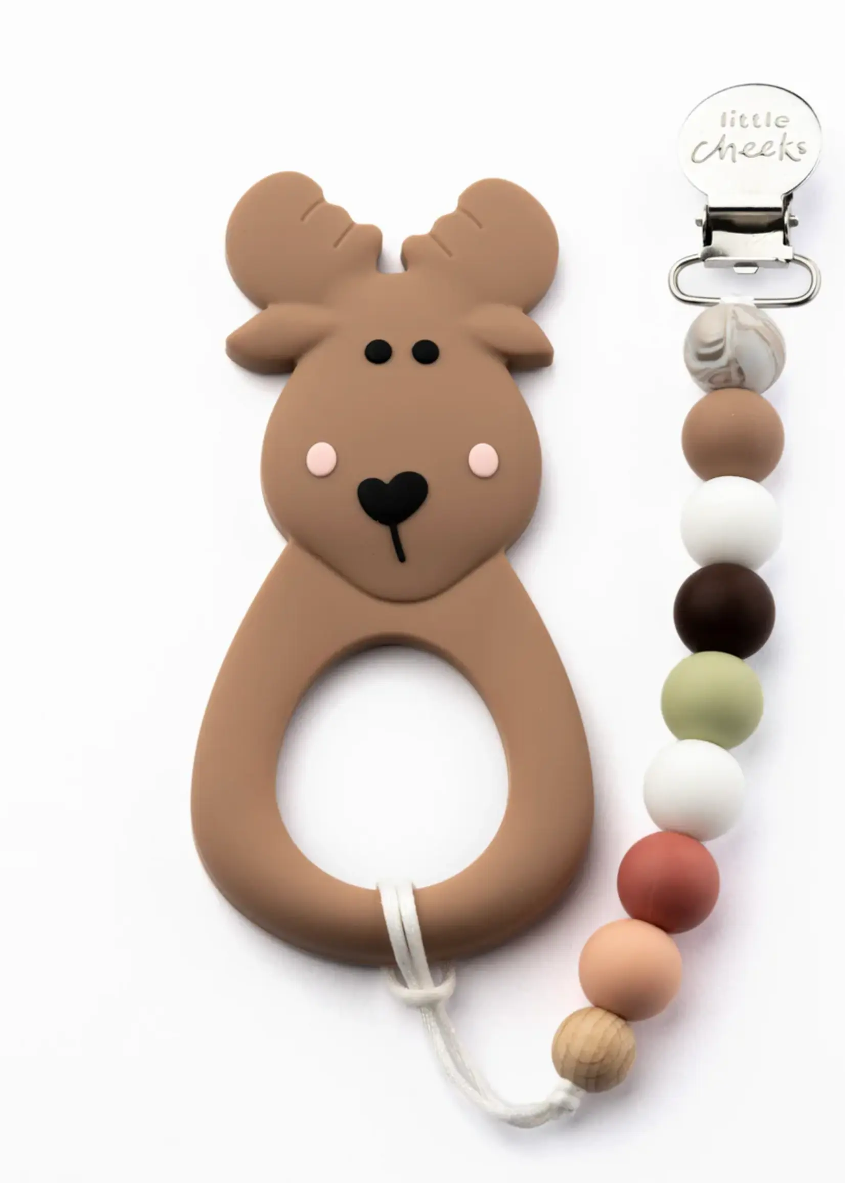 Little Cheeks MOOSE Teether & Clip